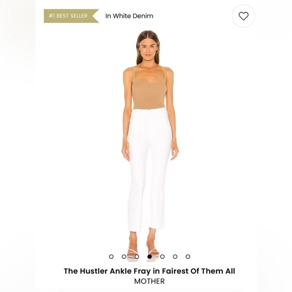 MOTHER The Hustler Ankle Fray Jeans White Size 30 - Picture 12 of 13